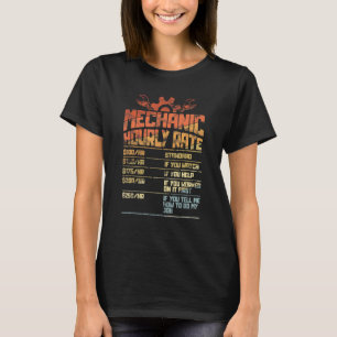 Camiseta Taxa horária do mecânico de automóveis da garagem