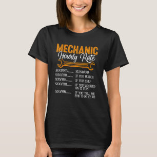 Camiseta Taxa horária do mecânico Taxas de mão de obra retr
