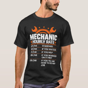 Camiseta Taxa horária do mecânico trabalho colegas carro