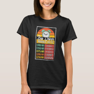Camiseta Taxa horária do motorista de ônibus Gag