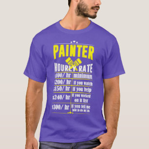 Camiseta taxa horária do pintor engraçado