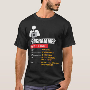 Camiseta Taxa horária do programador - salários engraçad