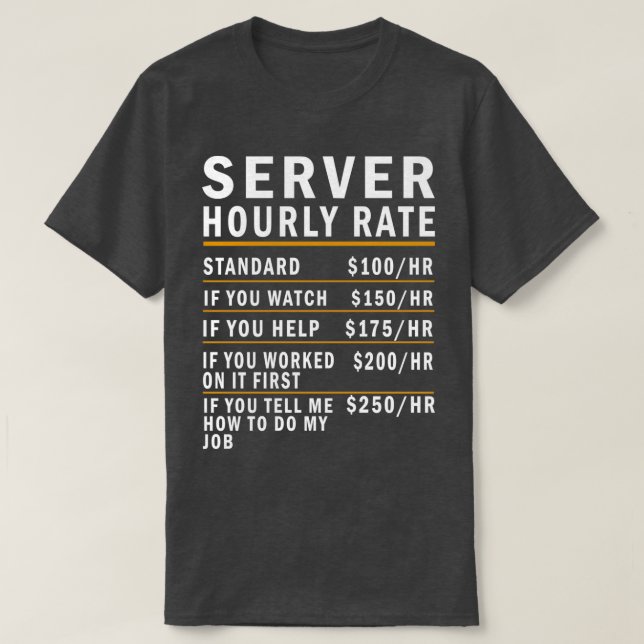 Camiseta Taxa horária do servidor (Frente do Design)