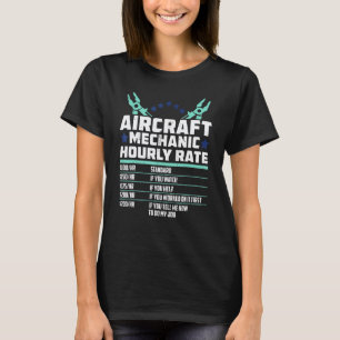Camiseta Taxa horária do técnico de aeronaves - Avião Plano