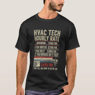 Camiseta Taxa horária do técnico de HVAC engraçado para hom