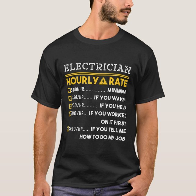 Camiseta Taxa horária eletricista 100 (Frente)