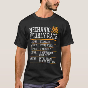 Camiseta Taxa horária mecânica Cara de carros engraçados Pi