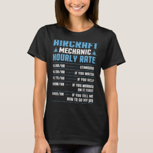 Camiseta Taxa horária mecânica da aeronave - Avião aéreo Ma