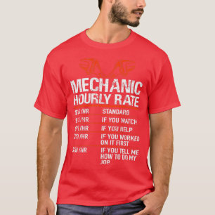 Camiseta Taxa horária mecânica de presentes para automóveis