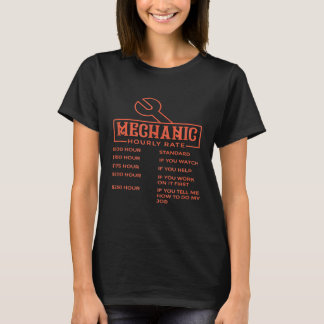 Camiseta Taxa horária mecânica Taxas de trabalho
