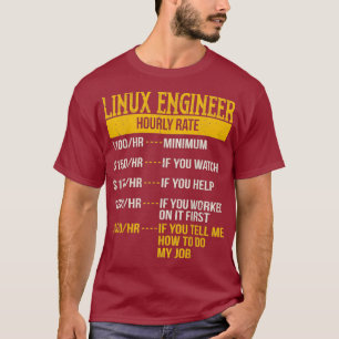 Camiseta Taxa horária para Engenheiros de Linu DevOps de Ge