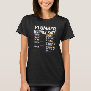 Camiseta Taxas de Mão de Obra Preço por Hora de Encanador p