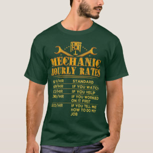 Camiseta Taxas de Trabalho do Presente Mecânicas Engraçadas