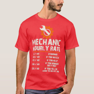 Camiseta Taxas de Trabalho Mecânicas Engraçadas por Hora