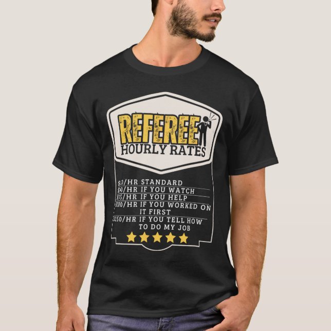 Camiseta Taxas horárias de árbitro com piada de árbitro eng (Frente)