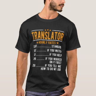 Camiseta Taxas horárias de tradutor