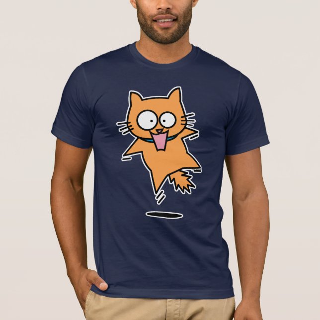 Camiseta Táxi assustado salto laranja surpreendeu diversão  (Frente)