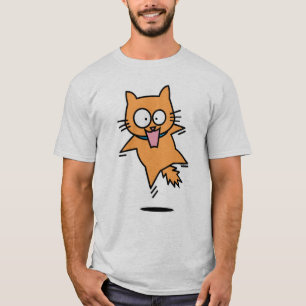 Camiseta Táxi assustado salto laranja surpreendeu diversão