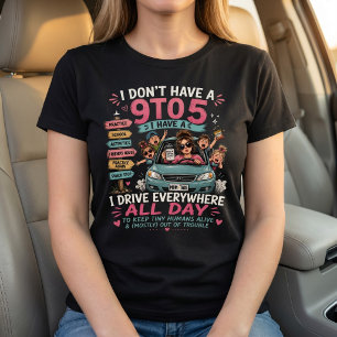 Camiseta Táxi da Mamãe Comandando Engraçado o Dia Inteiro