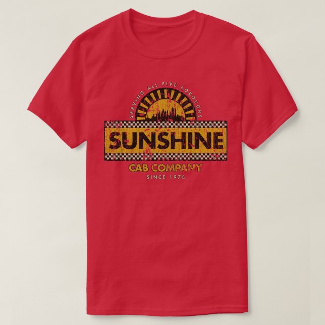 Camiseta Taxi Sunshine Cab Company 1978 (Frente do Design)