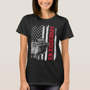 Camiseta Taxidermy USA Flag Taxidermist Deer Stuffing Anim