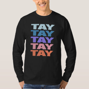 Camiseta Tay de Texto Repetido Moderno