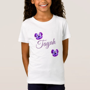 Camiseta Tayah, Logotipo De Nome De Meninas Com Panteras,