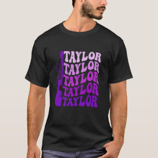 Camiseta Taylor First Name I Love Taylor Girl Groovy 80 s V