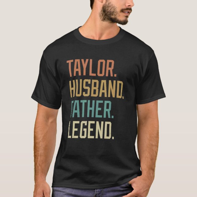 Camiseta Taylor Husband Padre Legend Dia de os pais Retro (Frente)
