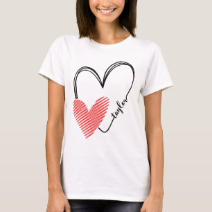 Camiseta Taylor Nome I Love Taylor Girl With Heart
