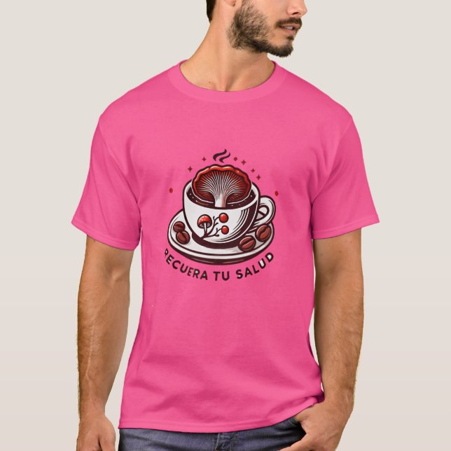 Camiseta Taza de Caf con Ganoderma retro (Frente)
