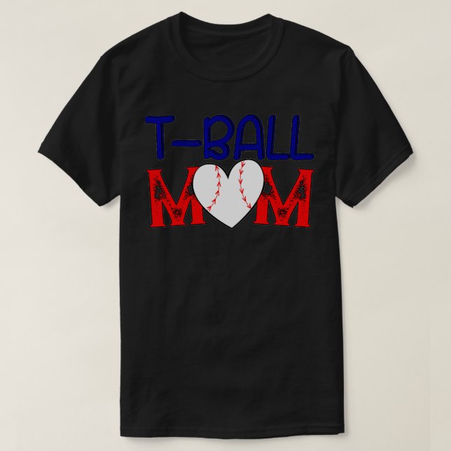 Camiseta Tball Engraçado Mãe Dia de as mães Teeball Mãe Fã  (Frente do Design)