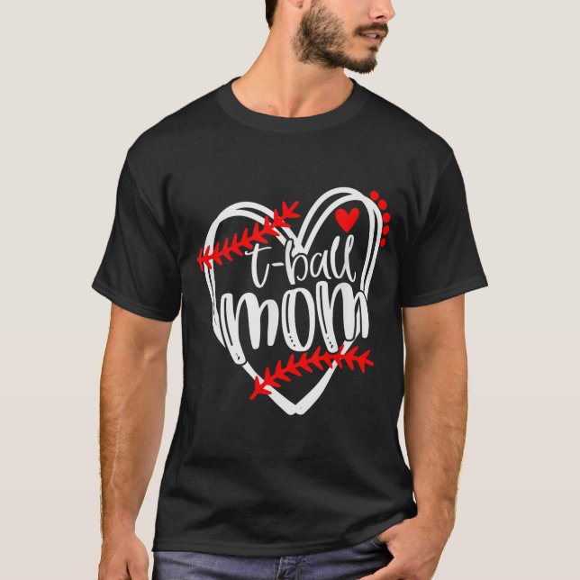 Camiseta Tball MOM T ball Girls T ball Heart (Frente)