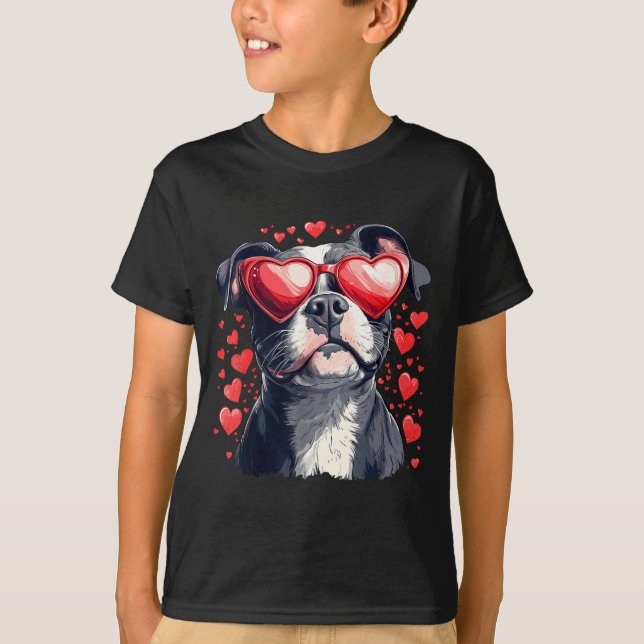Camiseta Tbull Heart Gles Cute Ttie Dog Lover Mom Dad Kids  (Frente)