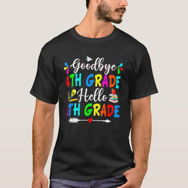 Camiseta Tchau 4º ano, Alô, 5, de volta à escola 2 (Frente)