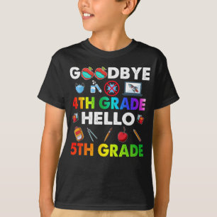 Camiseta Tchau 4º ano, Alô, 5, Grau - Engraçado Professor