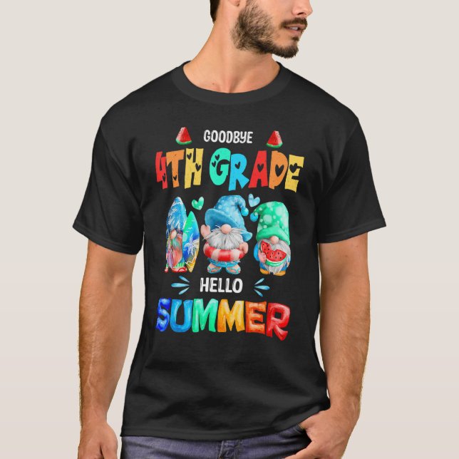 Camiseta Tchau 4º ano Alô Verão do último dia de escola (Frente)