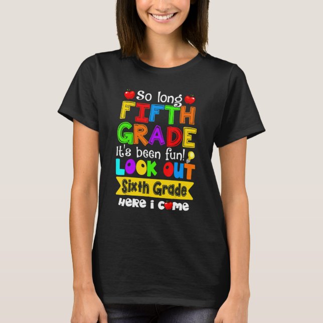 Camiseta Tchau, 5, Cuidado, Sexto Grau, Aqui Vim 1 (Frente)