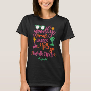 Camiseta Tchau 7 Grau Alô 8º ano Professora Rua Engraçada