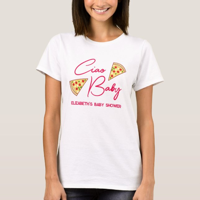 Camiseta Tchau Bebê Churrasco de Bebê Italiano (Frente)