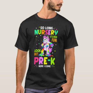 Camiseta Tchau Berçário Foi Divertido Cuidado Pré K Aqui Vo