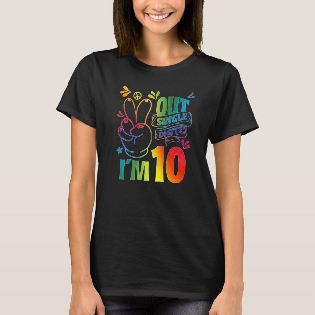 Camiseta Tchau Dígitos Simples Estou com 10 (Frente)