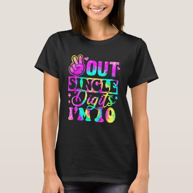 Camiseta Tchau Dígitos Simples Estou Com 10  Aniversário Ti (Frente)