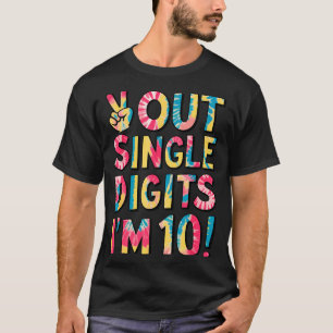 Camiseta Tchau Dígitos Únicos Sou Criança de 10 Anos 10º An