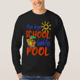 Camiseta Tchau Escola Alô Piscina Óculos Solares Peixes No