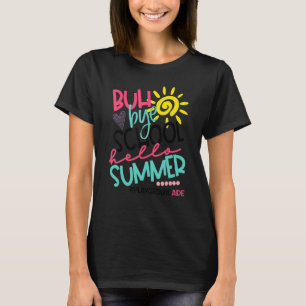 Camiseta Tchau Escola Olá Verão Auxiliar de Playground de F