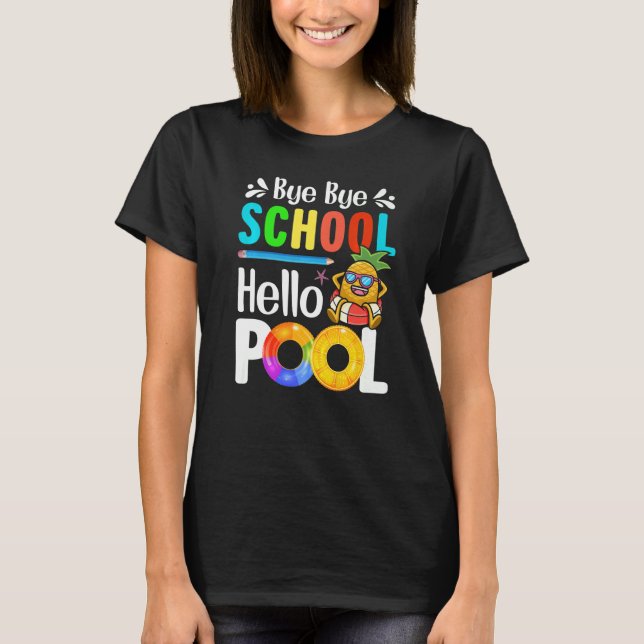 Camiseta Tchau, escola, Piscina (Frente)