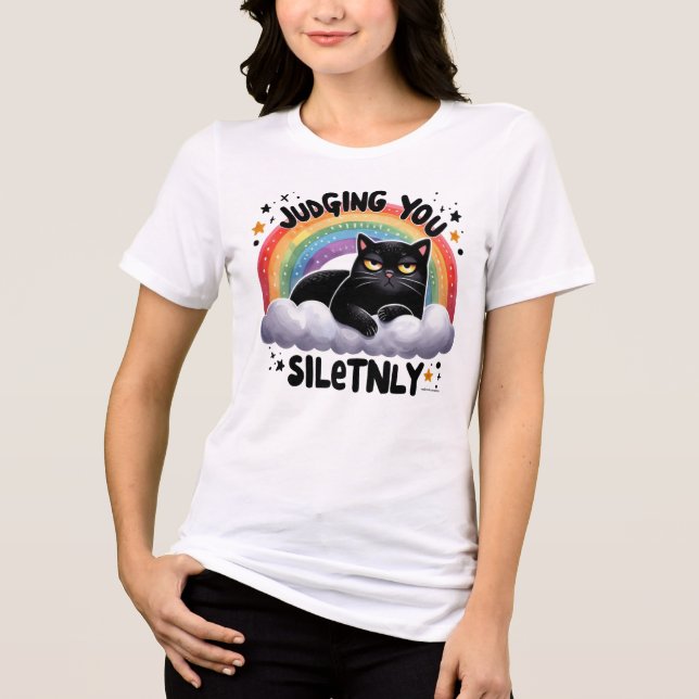 Camiseta Tchau Gráfico De Gato Testemunho - Julgando Você S (Frente)