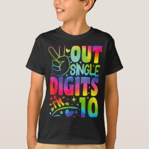 Camiseta Tchau Idade de Um Dígito Estou com 10 Anos Camiset