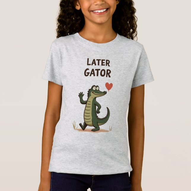 Camiseta Tchau Jacaré Piada de Jacaré Divertido (Frente)